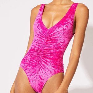 Solid & Striped Lucia One-Piece Bathing Suit / Pink Velvet